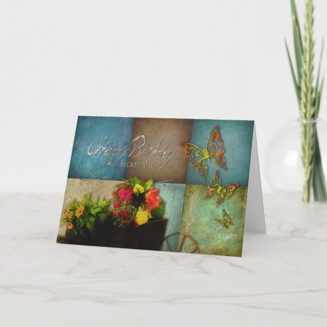 CARTÃO ANIVERSÁRIO - SEGREDO PAL - FLORES DE PAÍSES (Frente)