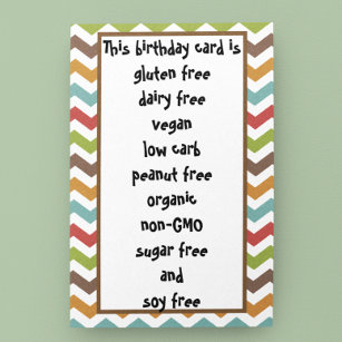 Cartão Aniversário sem graça do Açúcar de Soja