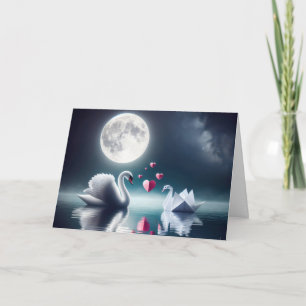 Cartão Aniversário Swan com Origami Bird