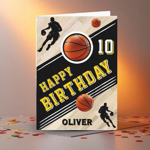 Cartão Aniversário Temático de Jogador de Basquete Modern