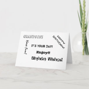 Cartão Aniversário, tio, palavras para um neto.