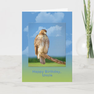 Cartão Aniversário, Tio, Pássaro Hawk de Perna Bruta
