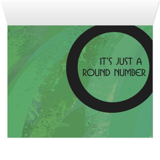 Cartão Aniversário verde de 30 décadas (Interior horizontal (base))