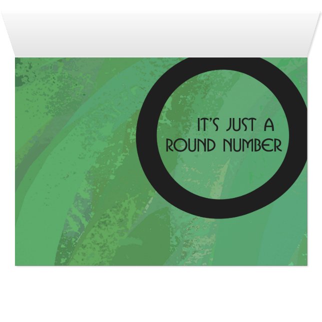 Cartão Aniversário Verde de 70 Décadas (Interior horizontal (base))