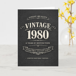 Cartão Aniversário Vintage 1980