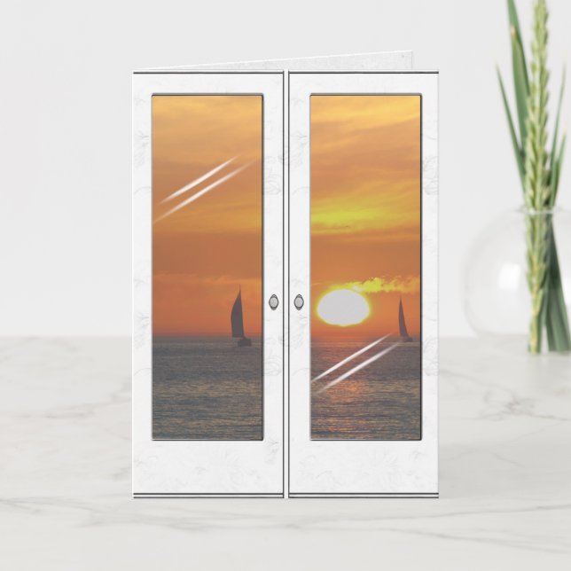 Cartão aniversários e veleiros (Frente)