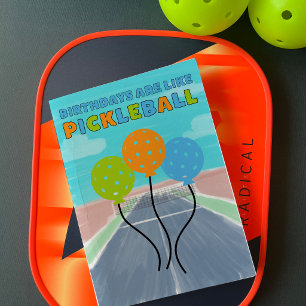 Cartão Aniversários São Como Pickleball Engraçado