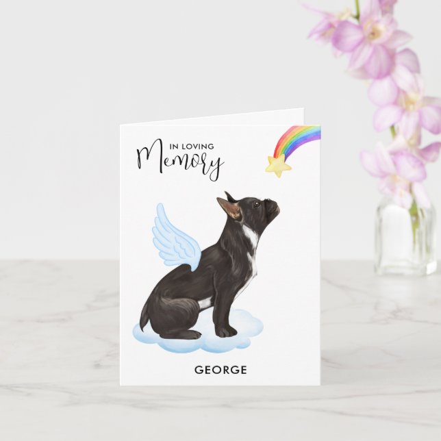 Cartão Anjo Anjo Pet Perde Cachorro Francês Simpatia (Orquídea)