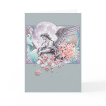 Anjo ao Luar — Lua & flores cor-de-rosa, paleta su
