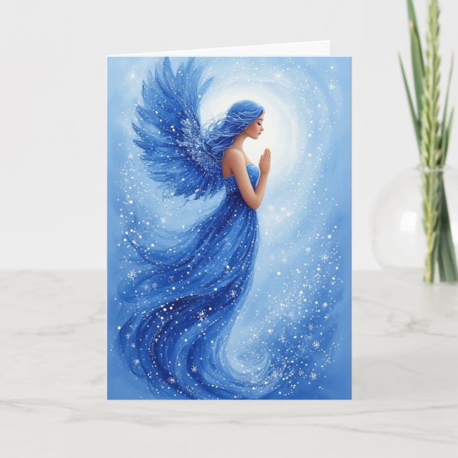 Cartão Anjo Azul Voador (Frente)