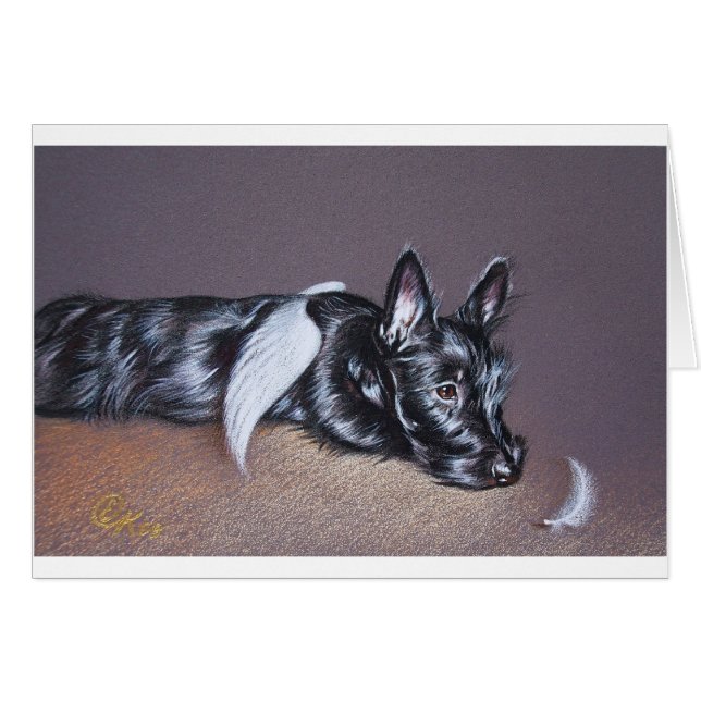 Cartão Anjo cansado (Scottie) (Frente Horizontal)