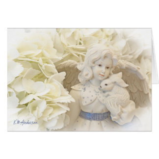 Cartão Anjo com coelho