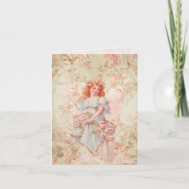 Cartão Anjo com flores