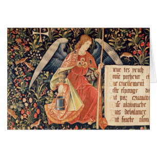 Cartão Anjo com uma esponja unida a uma haste