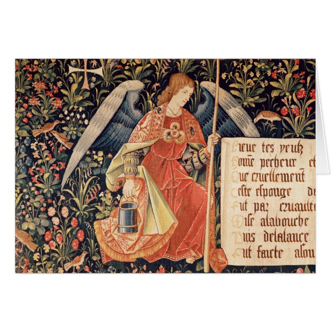 Cartão Anjo com uma esponja unida a uma haste (Frente Horizontal)