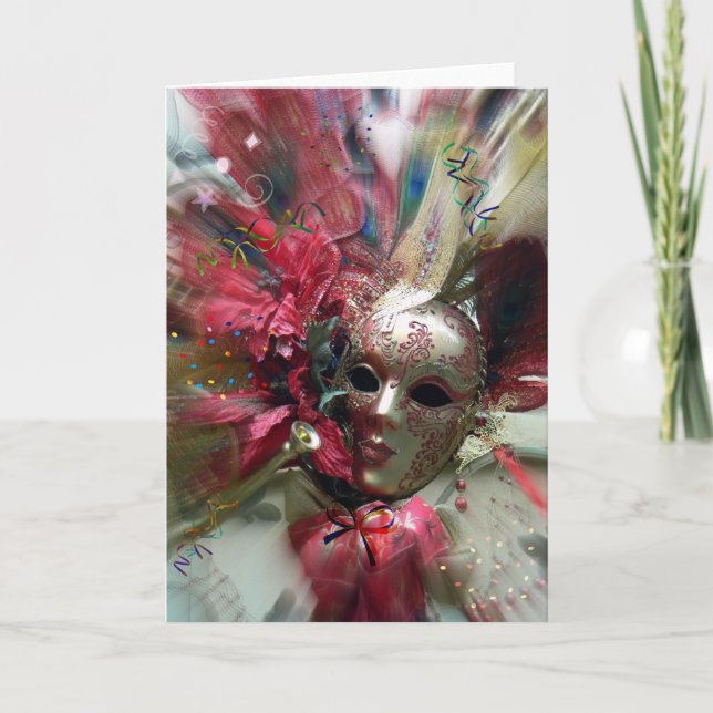 Cartão Anjo da Fantasia Vermelha (Frente)