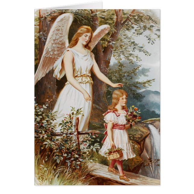 Cartão Anjo-da-guarda do Victorian (Frente)