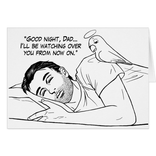 Cartão Anjo-da-guarda para o pai (Frente Horizontal)