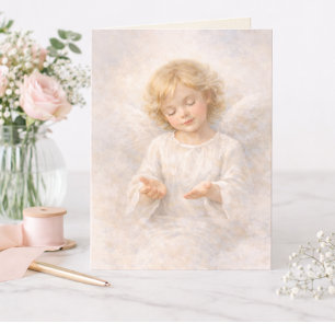 Cartão Anjo da Rendição Aquarela Branca