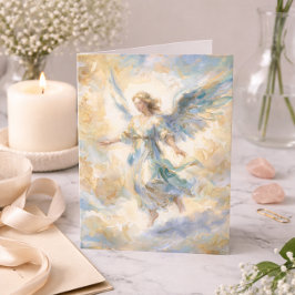 Cartão Anjo de Aquarela Pensando em Você - Condolências