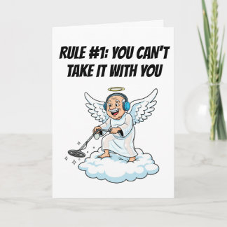 Cartão Anjo de Detecção de Metal Piada de Aniversário no