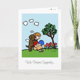 Cartão Anjo de Labrador do chocolate com amor