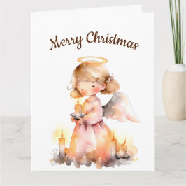 Cartão Anjo de Natal Datado para a Alegria Bênção