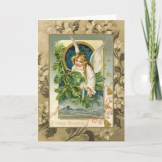 Cartão Anjo de Natal Reprodução Vintage