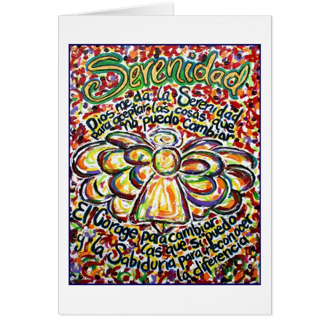 Cartão Anjo de Oração da Serenidade Espanhola (Frente)