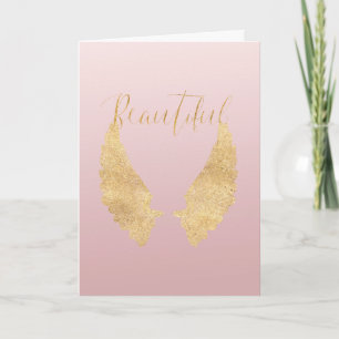 Cartão Anjo de Ouro Bonito