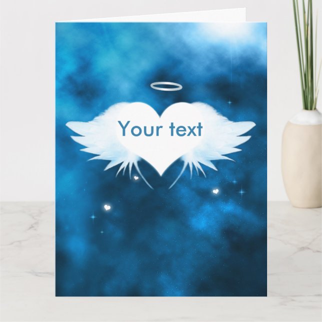 Cartão Anjo do coração 11" x 8,5" simpatia (Frente)