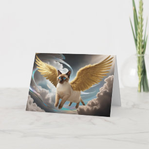 Cartão Anjo do Gato Siames Sentimento