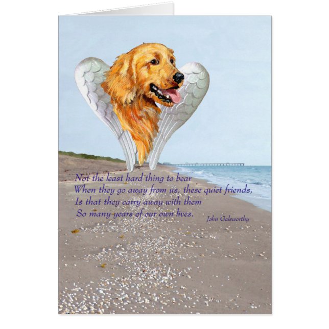 Cartão Anjo do Golden Retriever (Frente)