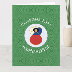Cartão Anjo do Natal com Bandeira Filipina Personalizada