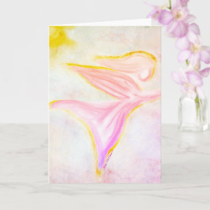 Cartão Anjo Dourado em Voo – Saudação Céu Rosa Sol