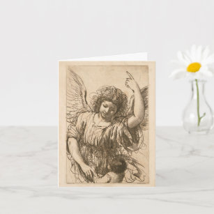 Cartão Anjo e Criança (Guercino)