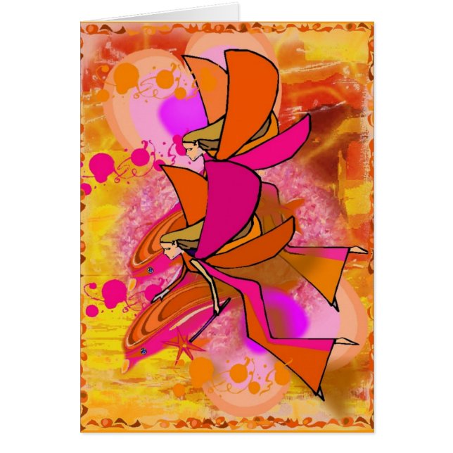 Cartão Anjo e golfinho Dayz ensolarado (Frente)