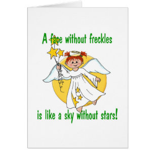 Cartão Anjo Freckled da cara