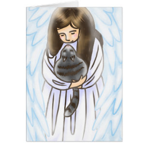 Cartão Anjo & gato