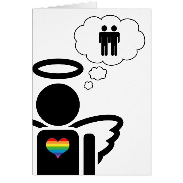 Cartão anjo, gay sonha. (Frente)