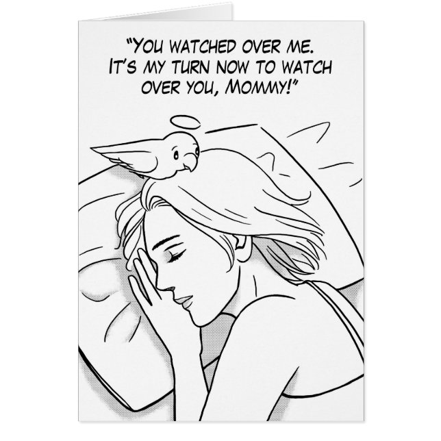 Cartão Anjo guardião da mãe (Frente)