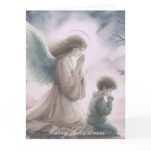 Anjo Guardião e Criança Rezando Juntos