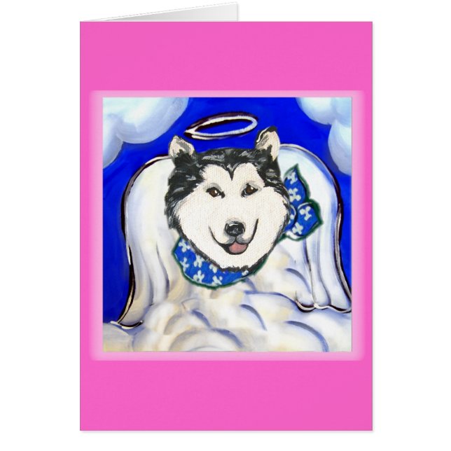 Cartão Anjo Malamute do Alasca (Frente)