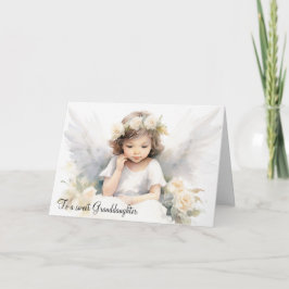 Cartão Anjo Menina Aniversário Aquarela