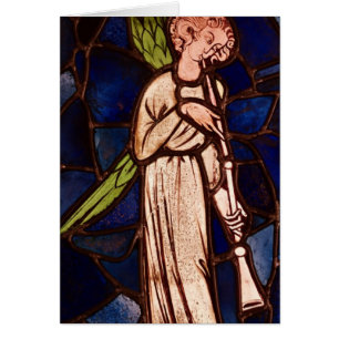 Cartão Anjo que joga uma trombeta, c.1280