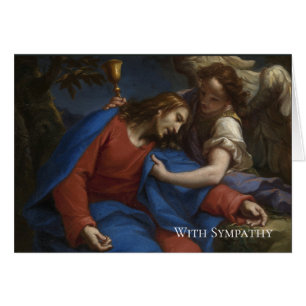 Cartão Anjo religioso fúnebre de Jesus da simpatia