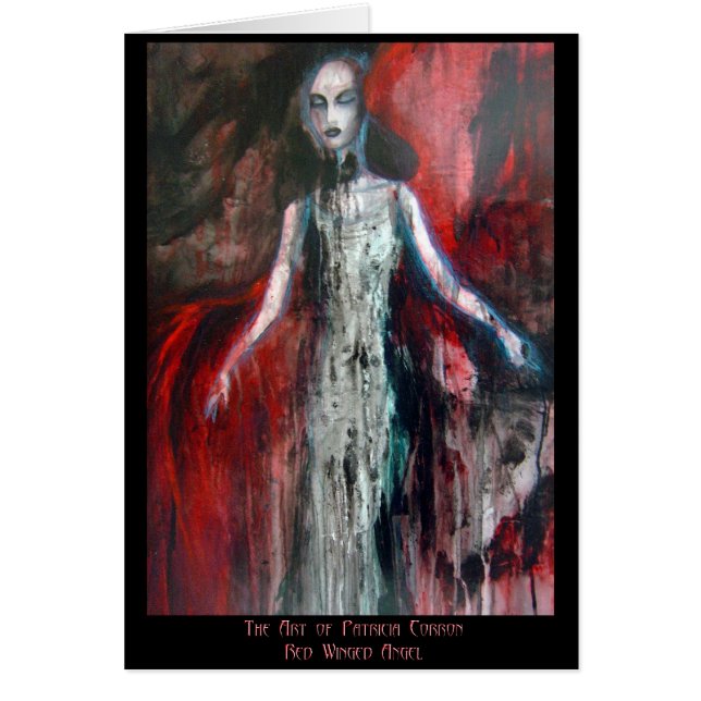 Cartão Anjo voado vermelho (Frente)