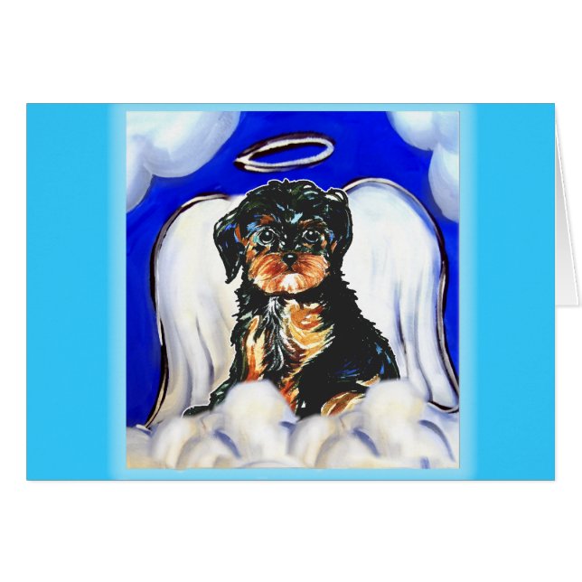 Cartão Anjo Yorkie Poo (Frente Horizontal)