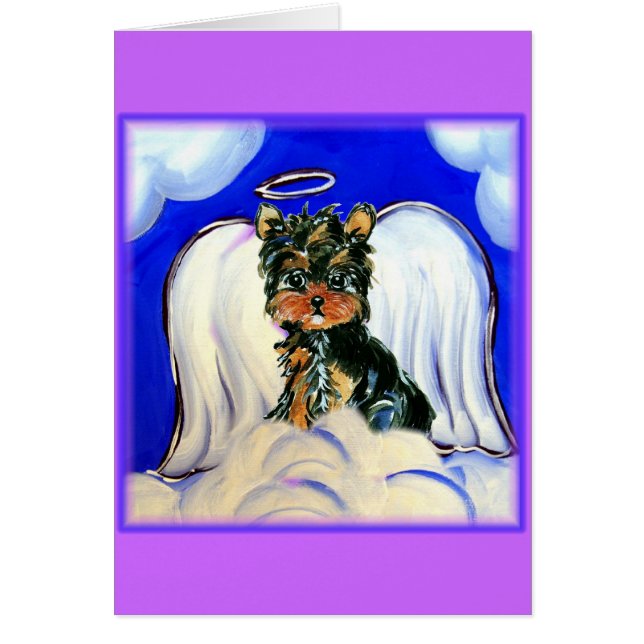Cartão Anjo Yorkie Poo (Frente)