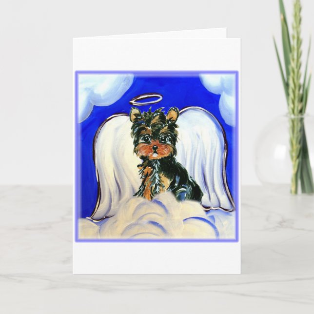 Cartão Anjo Yorkie Poo (Frente)